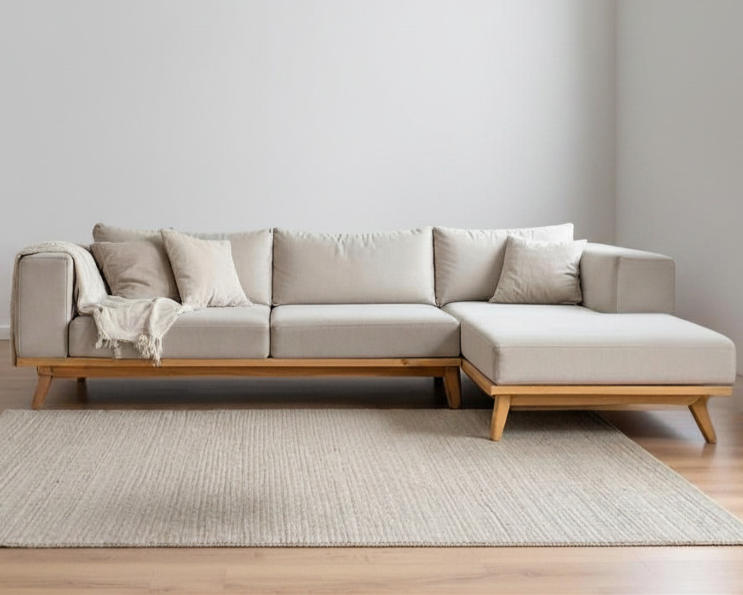Sectional sofa with Minnie MooMoo covers