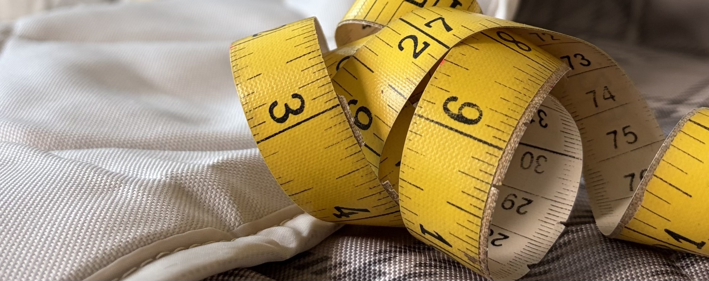Tape measure with Fern on Minnie MooMoo couch cover